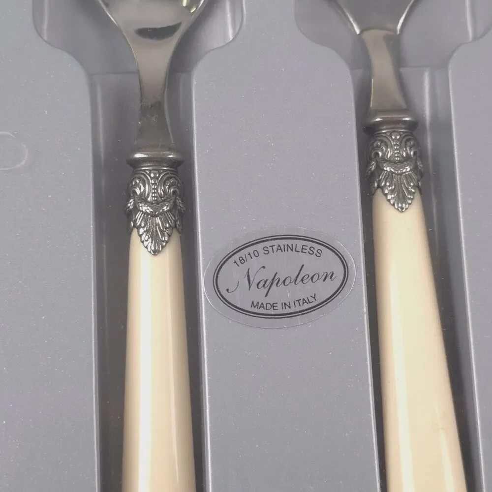18th Century Reproduction Stainless Steel 3pc Appetizer Cheese Serving Set Italy